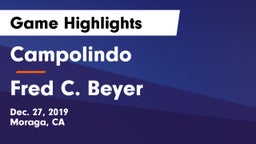 Campolindo  vs Fred C. Beyer  Game Highlights - Dec. 27, 2019