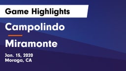 Campolindo  vs Miramonte  Game Highlights - Jan. 15, 2020