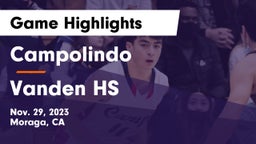 Campolindo  vs Vanden HS Game Highlights - Nov. 29, 2023