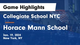 Collegiate School NYC vs Horace Mann School Game Highlights - Jan. 19, 2024