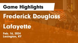 Frederick Douglass vs Lafayette  Game Highlights - Feb. 16, 2024