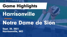 Harrisonville  vs Notre Dame de Sion  Game Highlights - Sept. 30, 2021