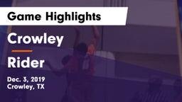 Crowley  vs Rider  Game Highlights - Dec. 3, 2019