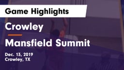 Crowley  vs Mansfield Summit  Game Highlights - Dec. 13, 2019