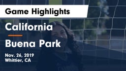 California  vs Buena Park  Game Highlights - Nov. 26, 2019