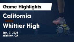 California  vs Whittier High Game Highlights - Jan. 7, 2020
