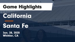 California  vs Santa Fe Game Highlights - Jan. 28, 2020