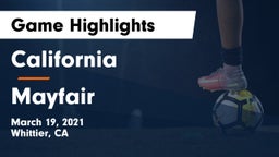 California  vs Mayfair  Game Highlights - March 19, 2021