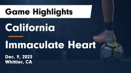 California  vs Immaculate Heart  Game Highlights - Dec. 9, 2023