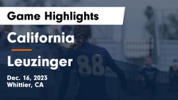 California  vs Leuzinger  Game Highlights - Dec. 16, 2023