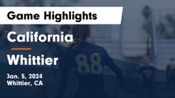 California  vs Whittier Game Highlights - Jan. 5, 2024