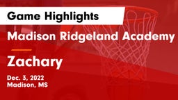 Madison Ridgeland Academy vs Zachary  Game Highlights - Dec. 3, 2022