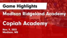 Madison Ridgeland Academy vs Copiah Academy  Game Highlights - Nov. 9, 2023