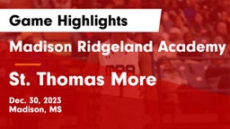 Madison Ridgeland Academy vs St. Thomas More  Game Highlights - Dec. 30, 2023