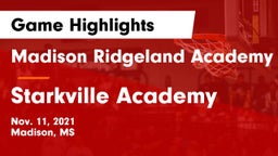 Madison Ridgeland Academy vs Starkville Academy  Game Highlights - Nov. 11, 2021