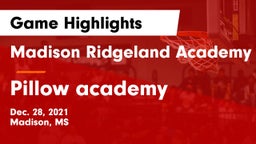 Madison Ridgeland Academy vs Pillow academy Game Highlights - Dec. 28, 2021