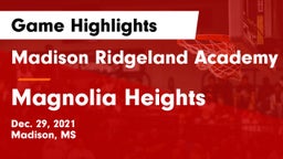 Madison Ridgeland Academy vs Magnolia Heights  Game Highlights - Dec. 29, 2021
