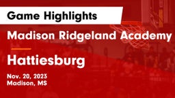 Madison Ridgeland Academy vs Hattiesburg  Game Highlights - Nov. 20, 2023