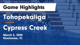 Tohopekaliga  vs Cypress Creek Game Highlights - March 5, 2020