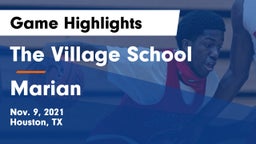 The Village School vs Marian  Game Highlights - Nov. 9, 2021