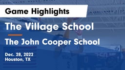 The Village School vs The John Cooper School Game Highlights - Dec. 28, 2022