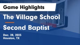 The Village School vs Second Baptist Game Highlights - Dec. 28, 2023