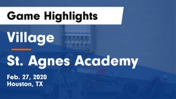 Village  vs St. Agnes Academy  Game Highlights - Feb. 27, 2020