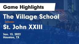 The Village School vs St. John XXIII  Game Highlights - Jan. 13, 2022