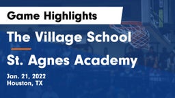 The Village School vs St. Agnes Academy  Game Highlights - Jan. 21, 2022