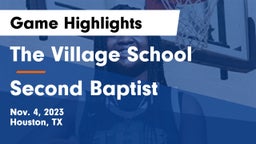 The Village School vs Second Baptist Game Highlights - Nov. 4, 2023