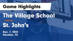 The Village School vs St. John's  Game Highlights - Dec. 7, 2023