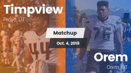 Matchup: Timpview High vs. Orem  2019