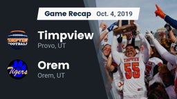 Recap: Timpview  vs. Orem  2019