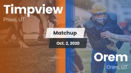 Matchup: Timpview High vs. Orem  2020