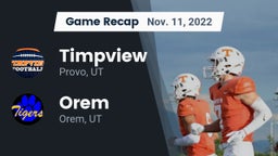 Recap: Timpview  vs. Orem  2022