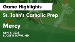St. John's Catholic Prep  vs Mercy  Game Highlights - April 8, 2022