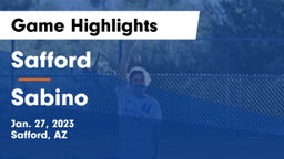 Safford  vs Sabino  Game Highlights - Jan. 27, 2023