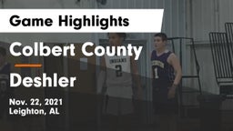 Colbert County  vs Deshler  Game Highlights - Nov. 22, 2021