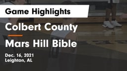 Colbert County  vs Mars Hill Bible  Game Highlights - Dec. 16, 2021