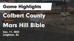 Colbert County  vs Mars Hill Bible  Game Highlights - Jan. 11, 2022