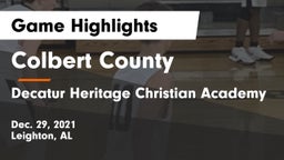 Colbert County  vs Decatur Heritage Christian Academy  Game Highlights - Dec. 29, 2021
