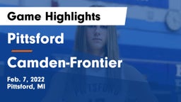 Pittsford  vs Camden-Frontier  Game Highlights - Feb. 7, 2022