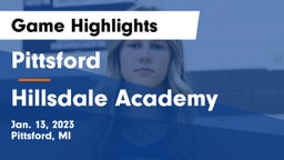 Pittsford  vs Hillsdale Academy Game Highlights - Jan. 13, 2023