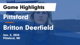 Pittsford  vs Britton Deerfield Game Highlights - Jan. 3, 2024
