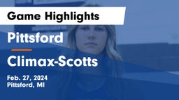 Pittsford  vs ******-Scotts  Game Highlights - Feb. 27, 2024