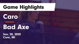 Caro  vs Bad Axe  Game Highlights - Jan. 28, 2020