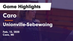 Caro  vs Unionville-Sebewaing  Game Highlights - Feb. 13, 2020