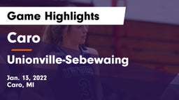 Caro  vs Unionville-Sebewaing  Game Highlights - Jan. 13, 2022