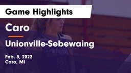 Caro  vs Unionville-Sebewaing  Game Highlights - Feb. 8, 2022
