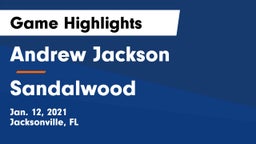 Andrew Jackson  vs Sandalwood  Game Highlights - Jan. 12, 2021
